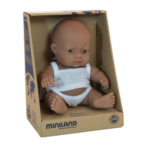 MINILAND - Doll - Anatomically Correct Baby - Latin American Boy (21 cm)